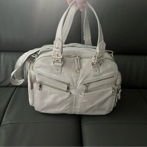 KeriKit Westwood Weekender Bag in Putty Color, Putty Leather Holdall Handbag